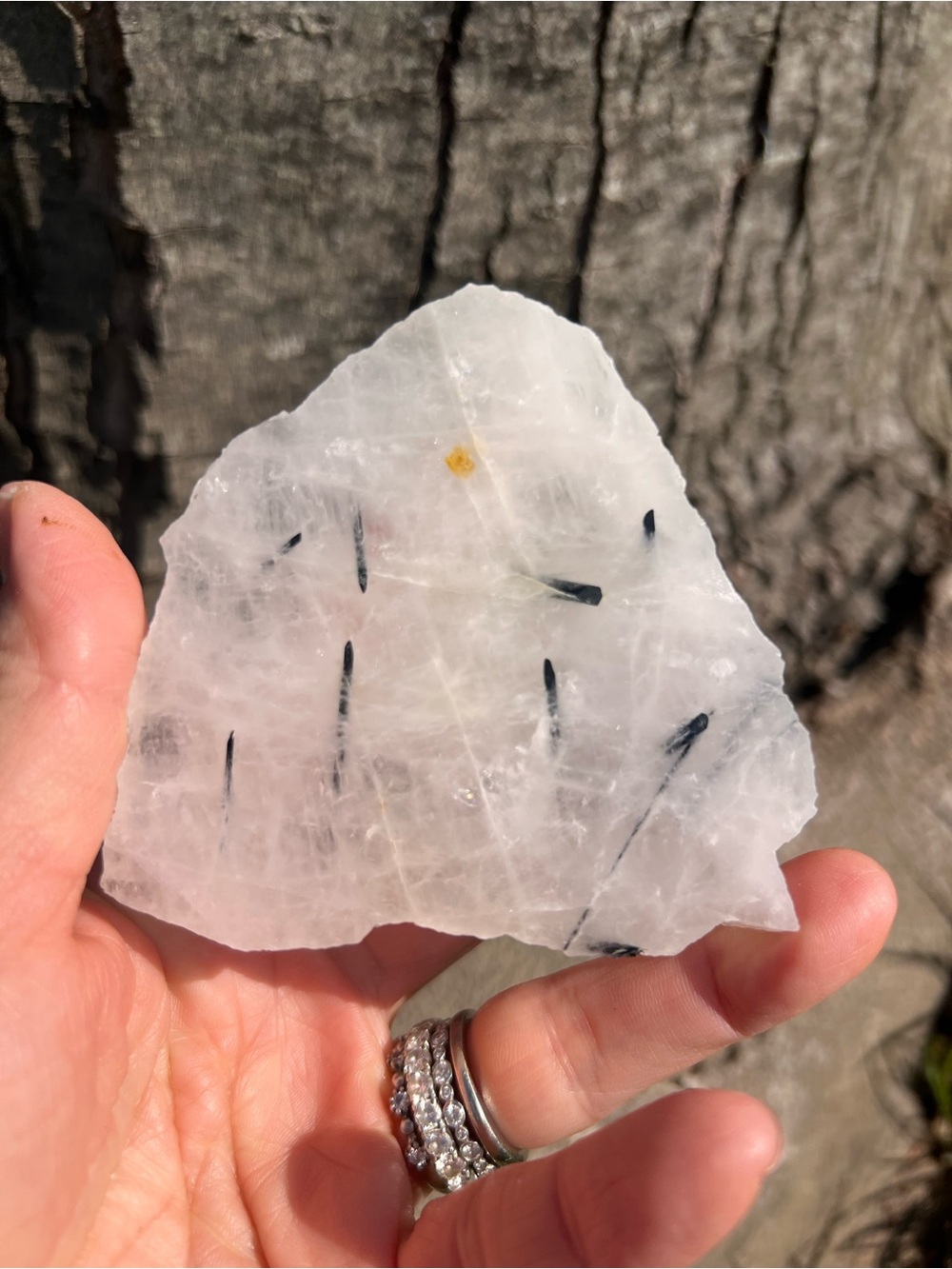 Black (a) tourmaline slab with stand | crystal